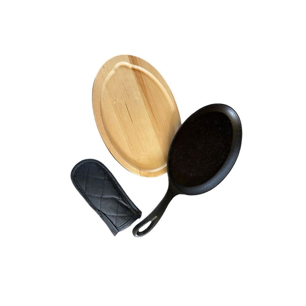 Hawok Cast Iron Serving Pan Base And Glove Handle For Ovens Grill BBQ